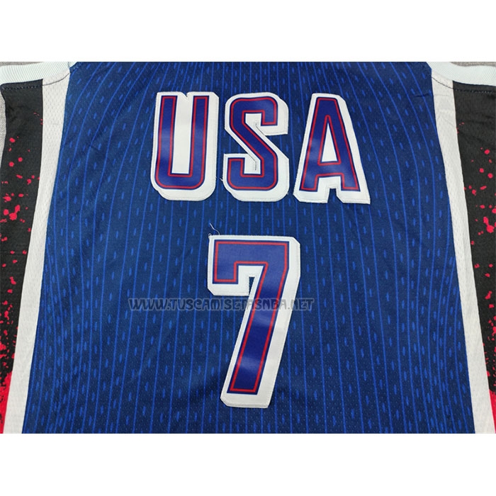 Camiseta Kevin Durant NO 7 USA 2024 Azul 1